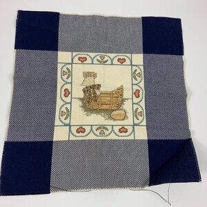 Handmade Embroidered Cross Stitch Chicken Egg Farmyard Flowers14" Square Framabl